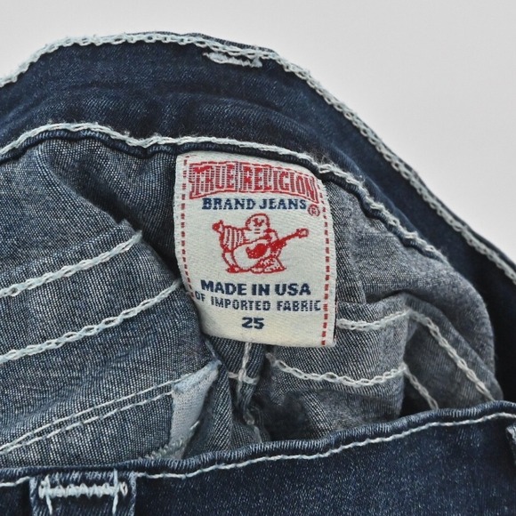 TRUE‎ RELIGION Womens Misty Jeans Size 25 Skinny Low Rise Dark Wash Stretch USA - Picture 6 of 11